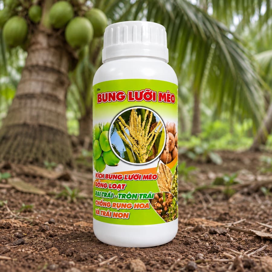 Chai Bung Lưỡi Mèo 250ml kích bung lưỡi mèo cho cây dừa